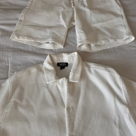 White Striped Casual Set - Picture 2 of 6